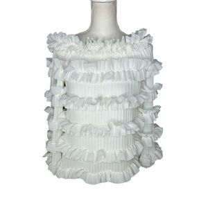 A.Z.I. New York Shoulder ruffle spaghetti strap blouse M